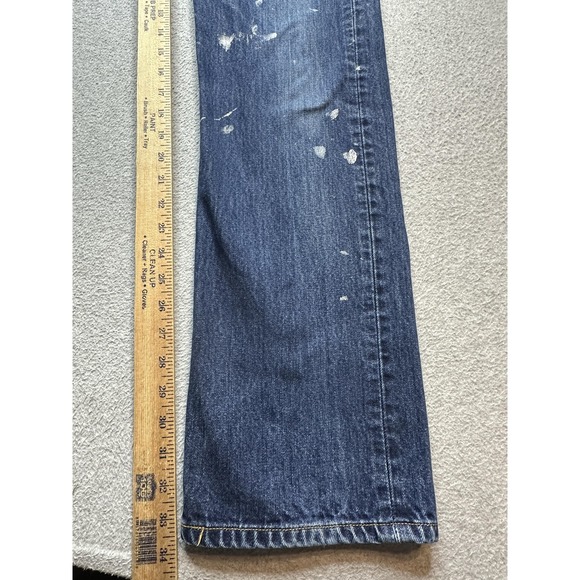 Vintage Levis 501 Jeans Mens 34x36 (32x34) Blue Denim Straight Leg Button Fly - Picture 3 of 16